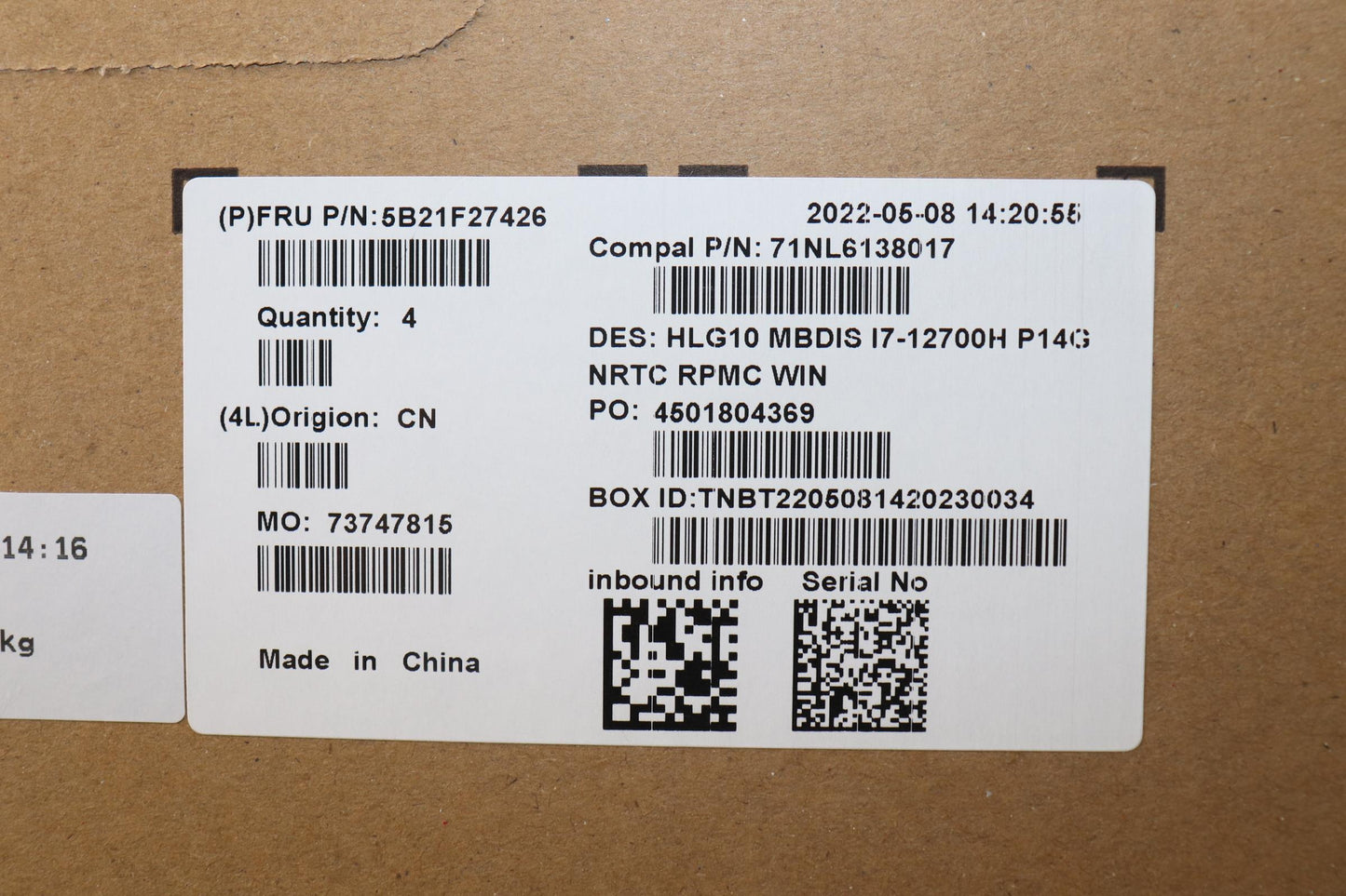 Lenovo Bdplanar Mbc82S9 Win I71270_30 - 5B21F27426