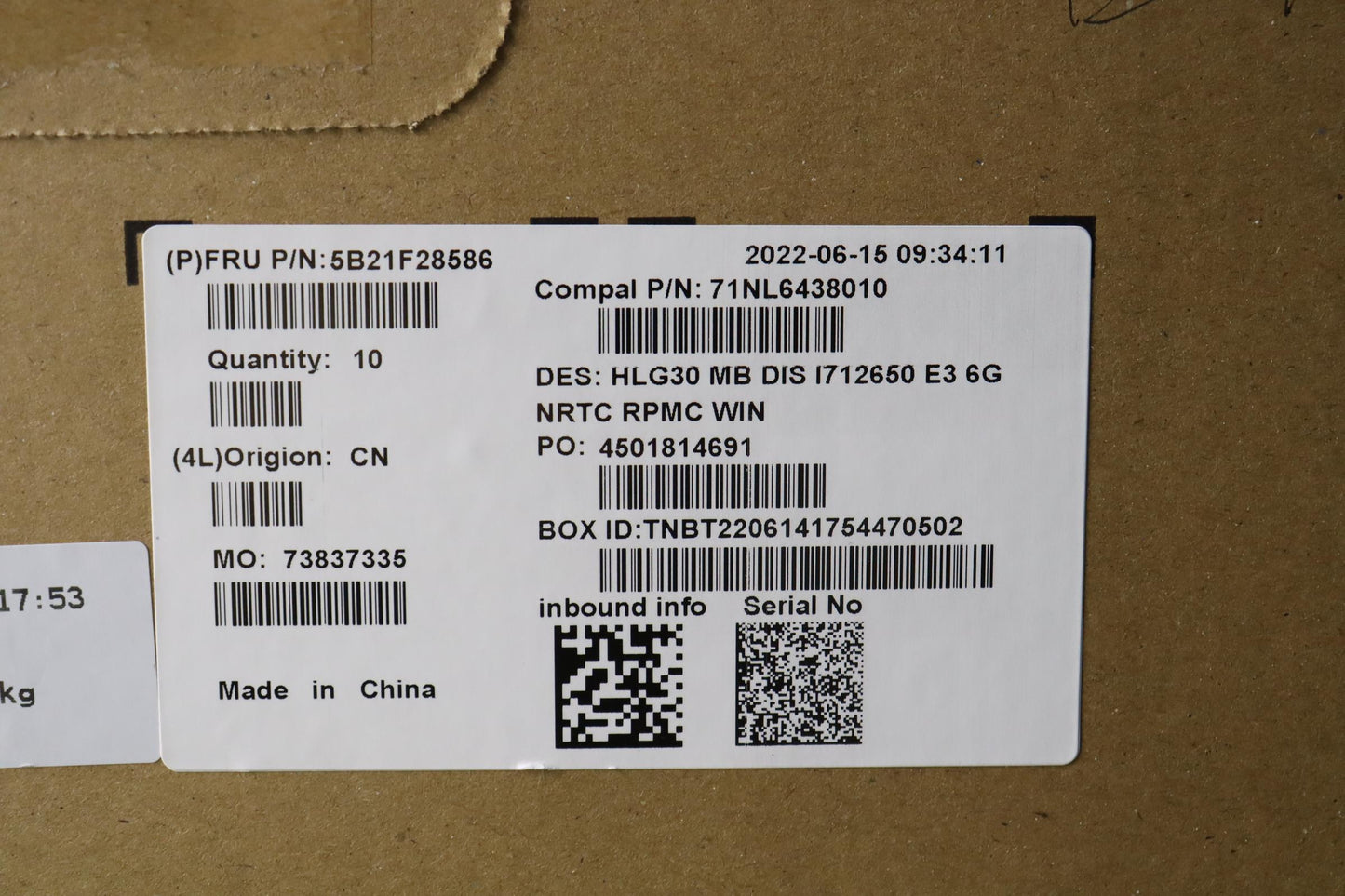 Lenovo Bdplanar Mbc 82S9 Win I7126530 - 5B21F28586