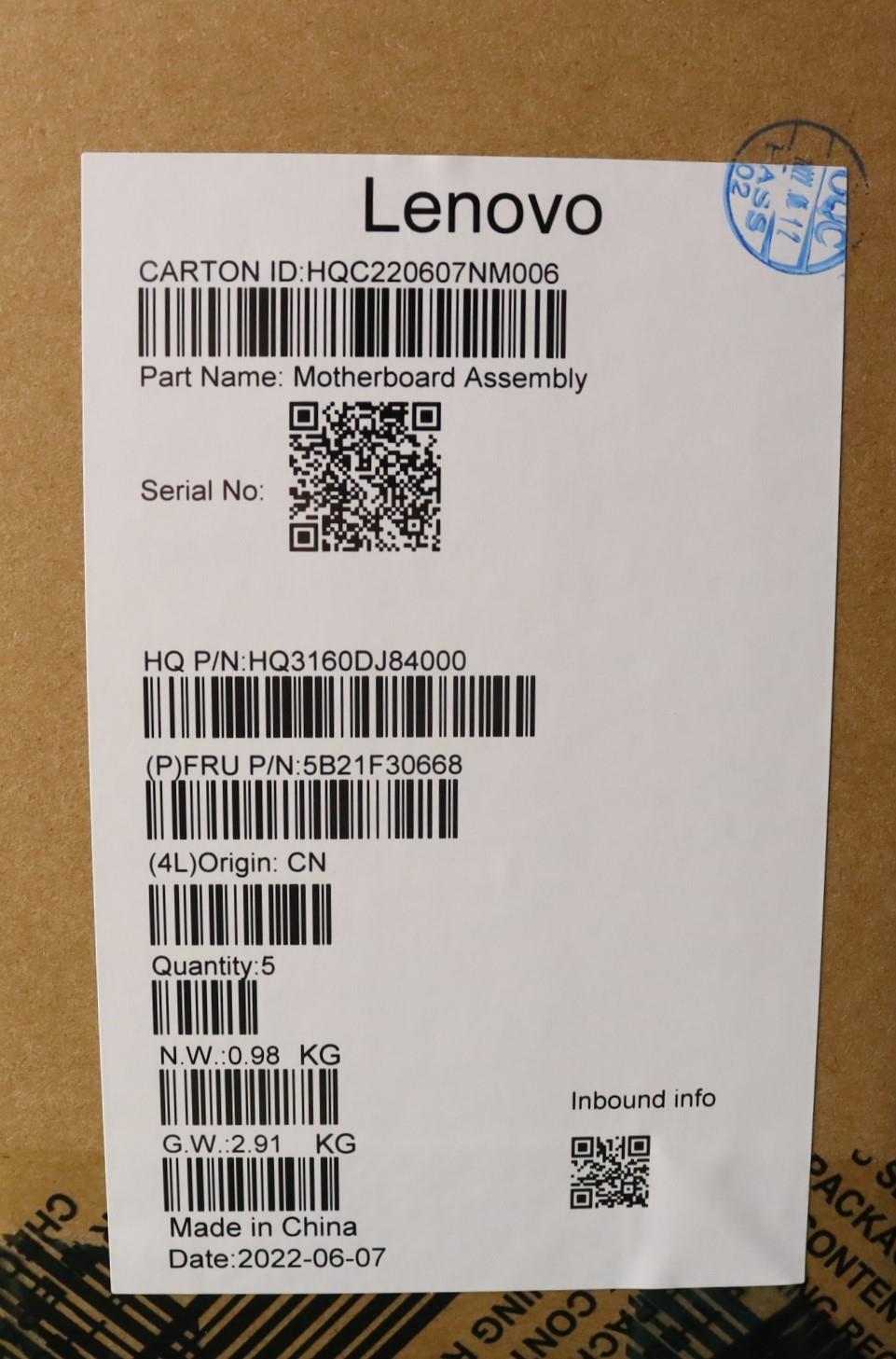 Lenovo Bdplanar Mbi712700Hrtx205016Ge - 5B21F30668