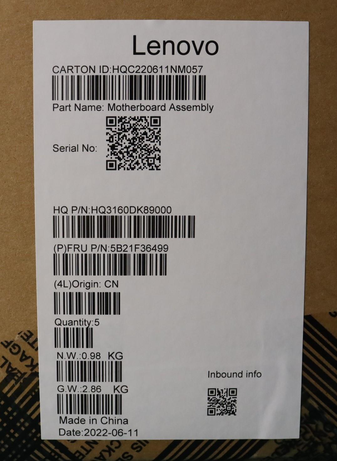 Lenovo Bdplanar Mbh21Cxi71260Puix16Ge - 5B21F36499