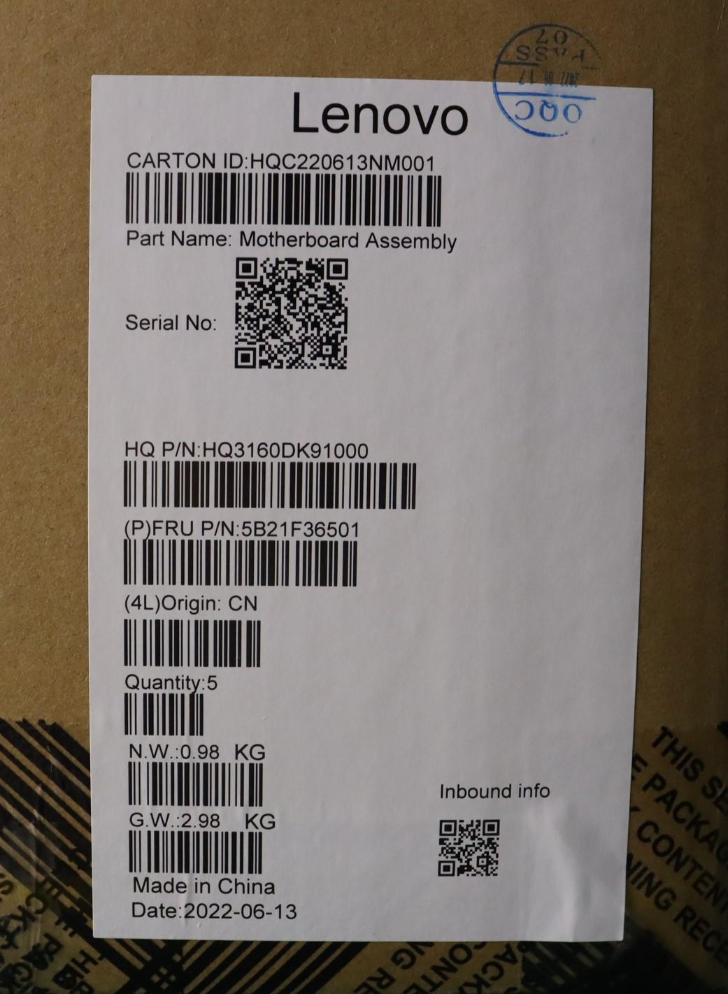 Lenovo Bdplanar Mbh21Cxi51240Puix16Ge - 5B21F36501