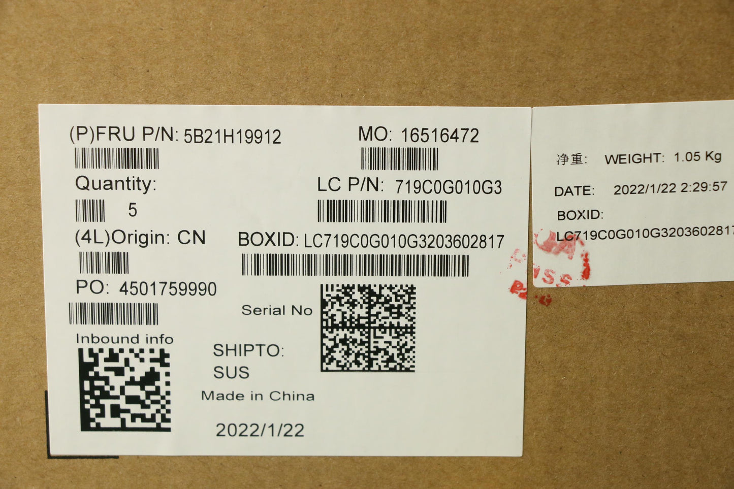 Lenovo Bdplanar I5-1145G7 8G201Vpwin - 5B21H19912