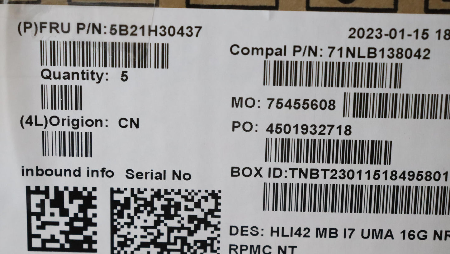 Lenovo Bdplanar Mbc82Sh Nok I7126Uma1 - 5B21H30437