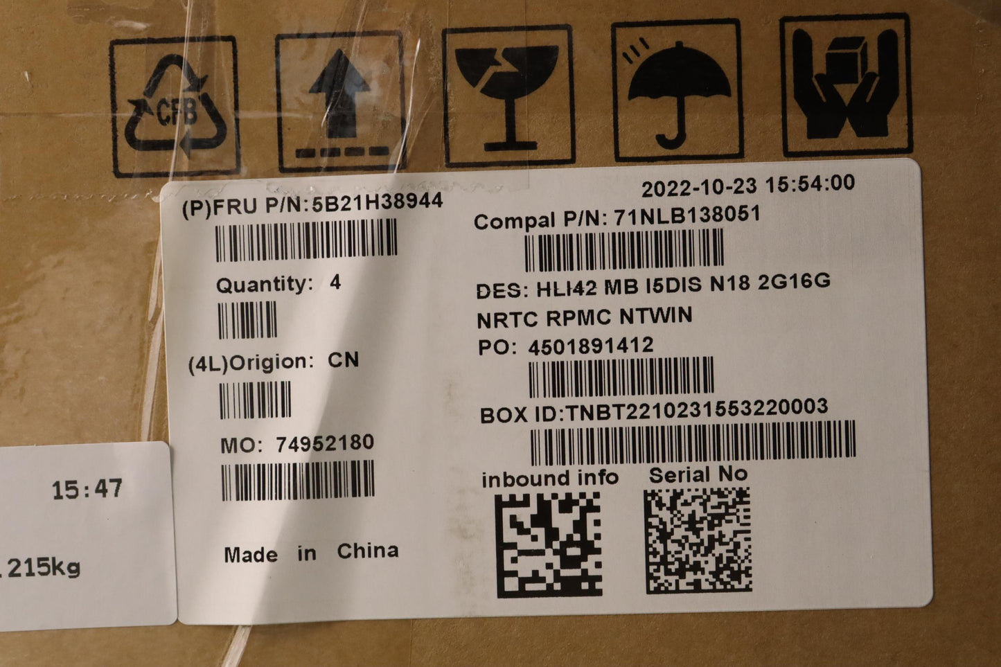 Lenovo Bdplanar Mbc82Sh Win I5Mx5502G - 5B21H38944