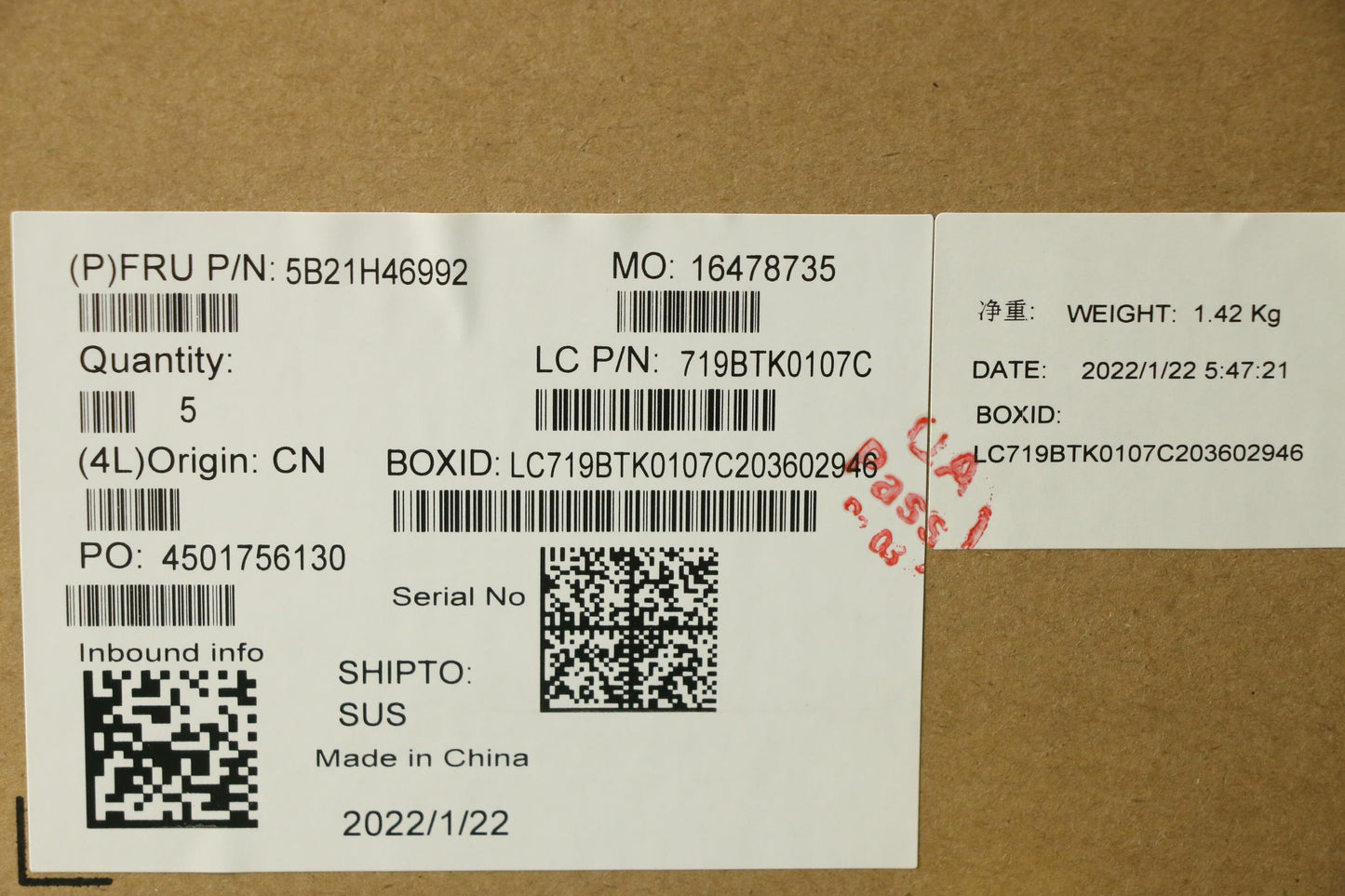 Lenovo Bdplanar I7-1165G716G210Newinn - 5B21H46992