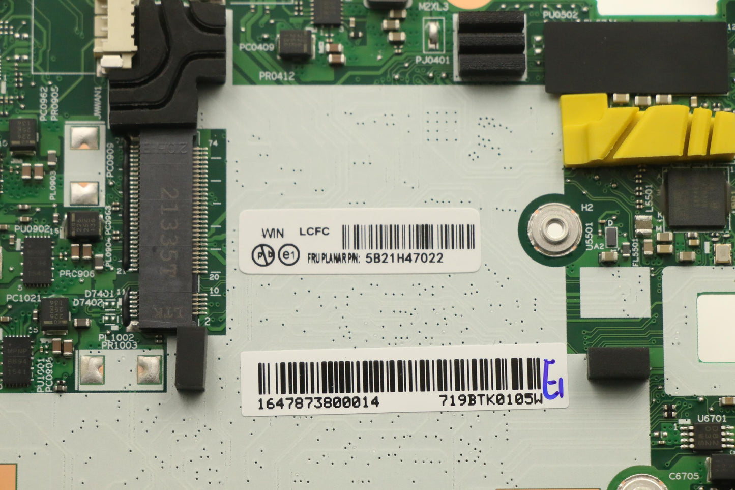 Lenovo Motherboard, i5-1135G7, 8GB RAM, AX201, Windows, NAY, dT, L3, yAB - 5B21H47022