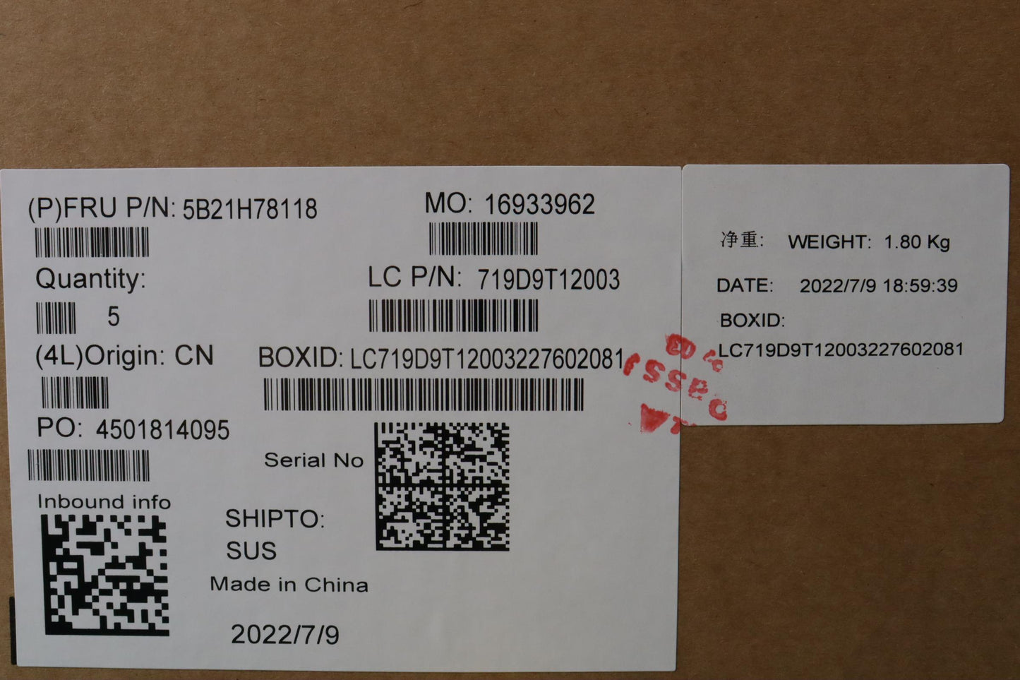 Lenovo Bdplanar Mbl82Tfwini712700H305 - 5B21H78118