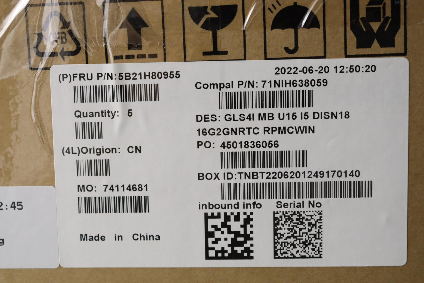 Lenovo Bdplanar Mbc82Sdwini51235Umx55 - 5B21H80955