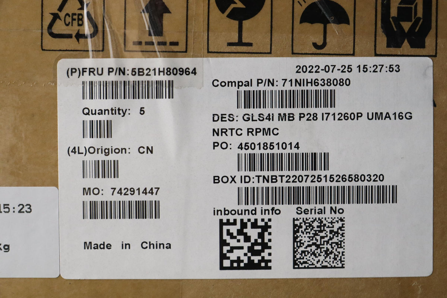 Lenovo Bdplanar Mb C82Sd Nok I71260Pu - 5B21H80964