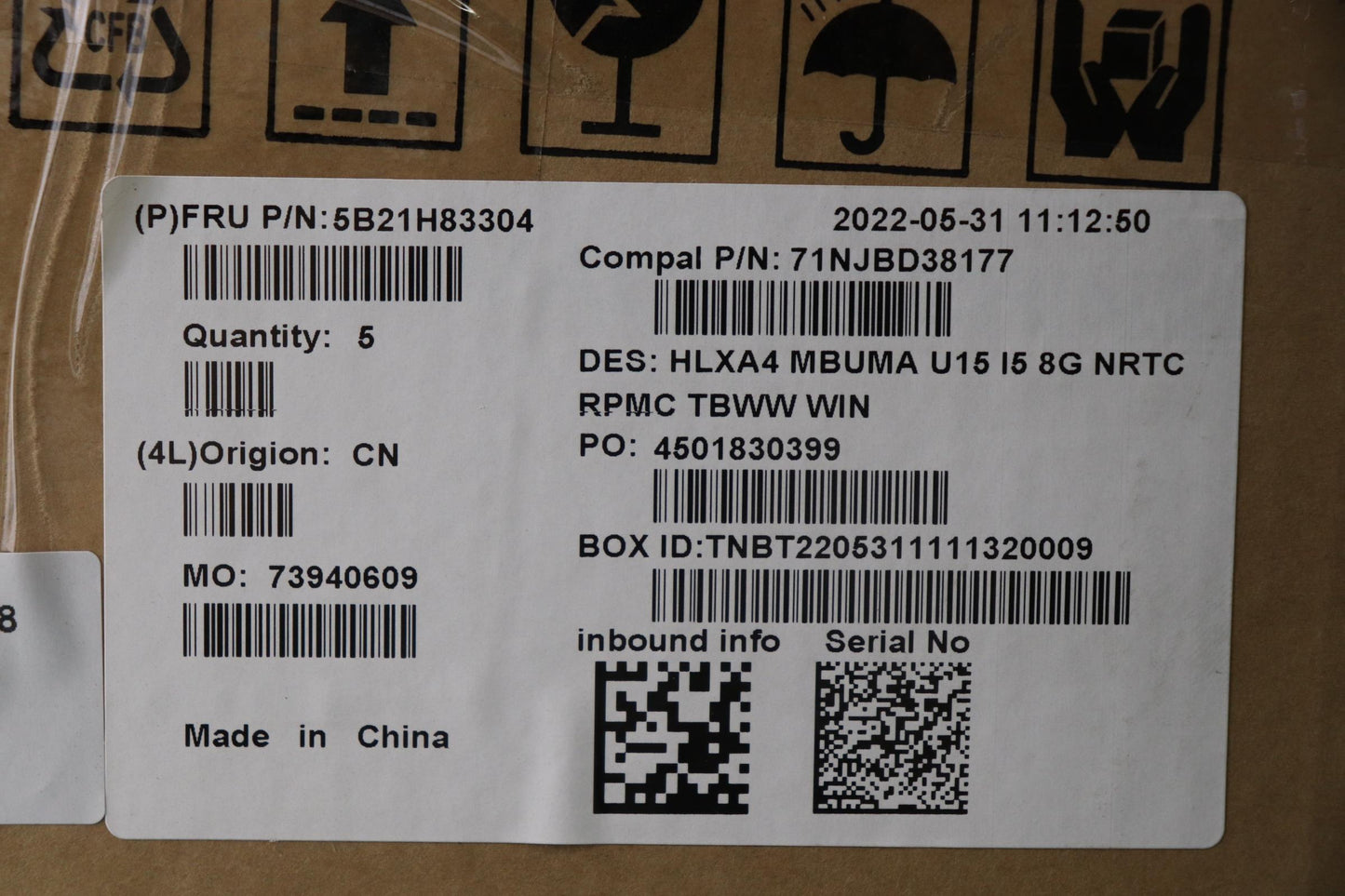 Lenovo Bdplanar Mbc21Dh Win I51235Uma - 5B21H83304