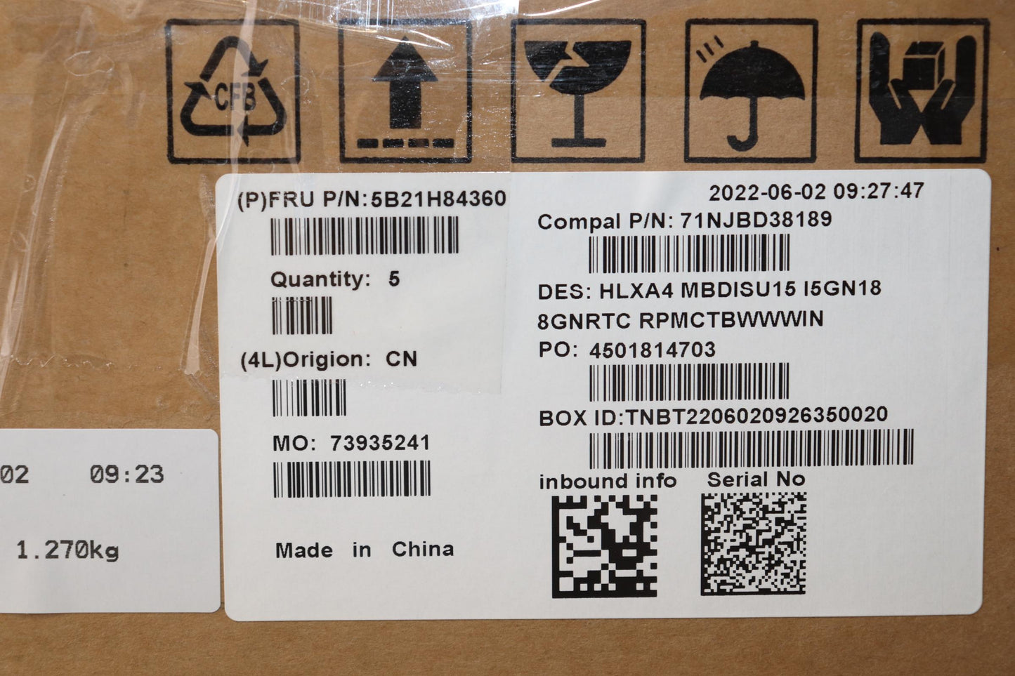 Lenovo Bdplanar Mbc21Dhwini51235Mx55 - 5B21H84360