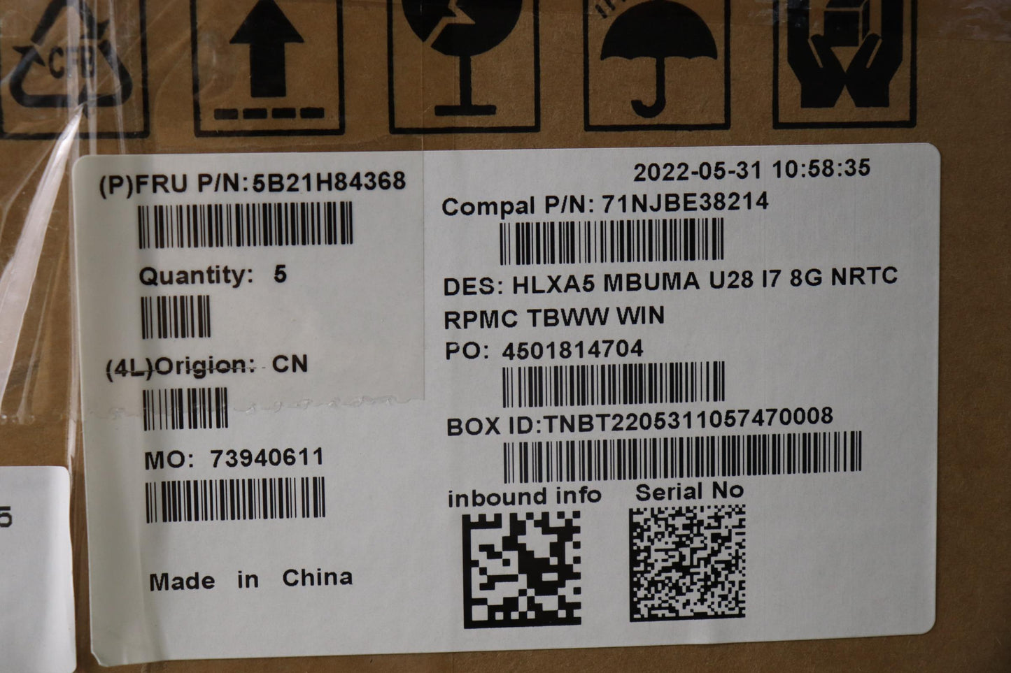 Lenovo Bdplanar Mbc21Dj Win I71260Uma - 5B21H84368
