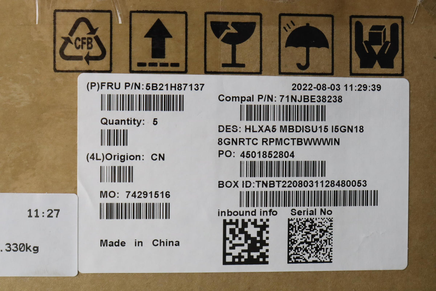 Lenovo Bdplanar Mbc21Djwini51235Mx55 - 5B21H87137
