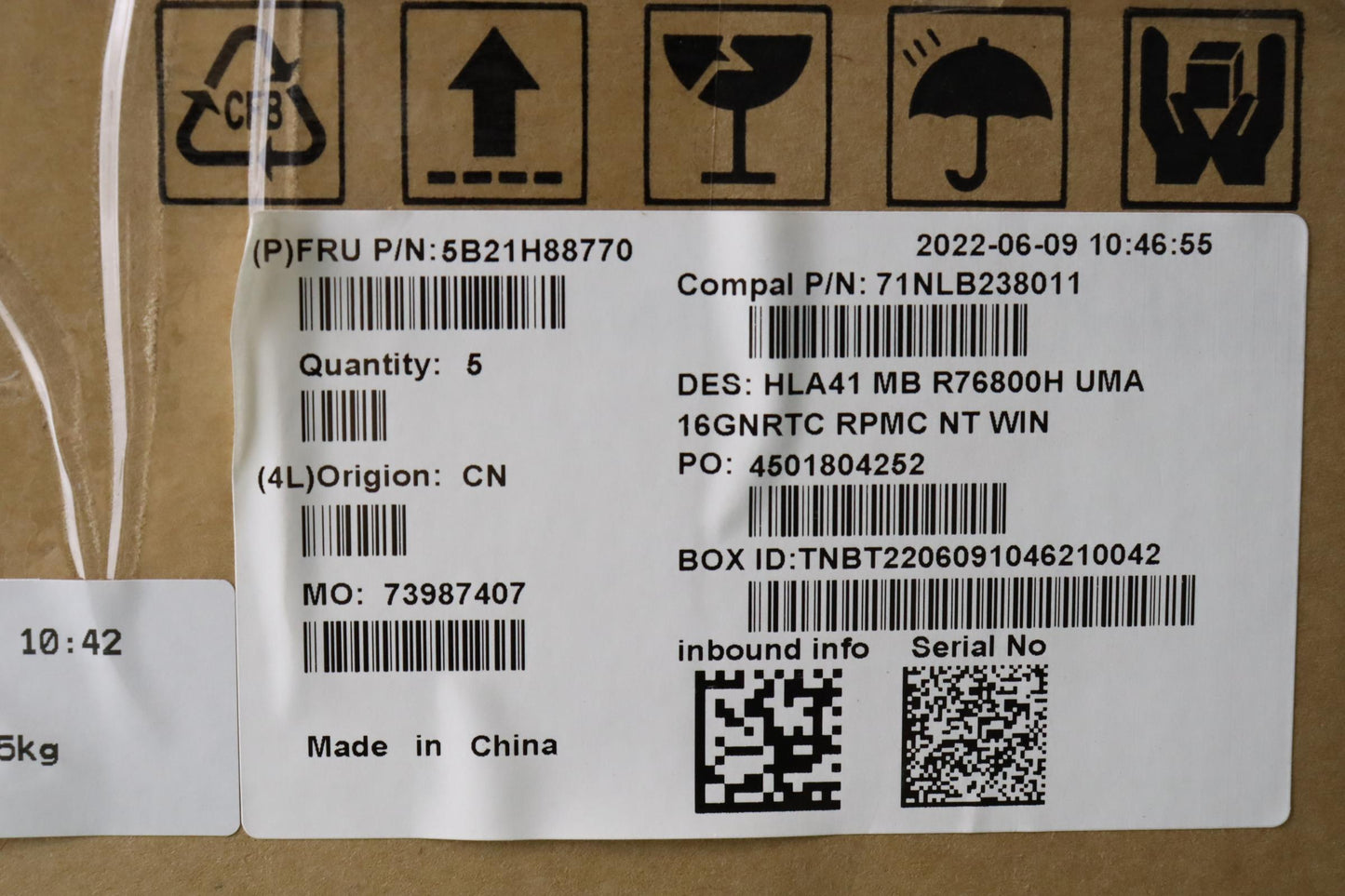 Lenovo Bdplanar Mbc82Sj Win R76800Hum - 5B21H88770