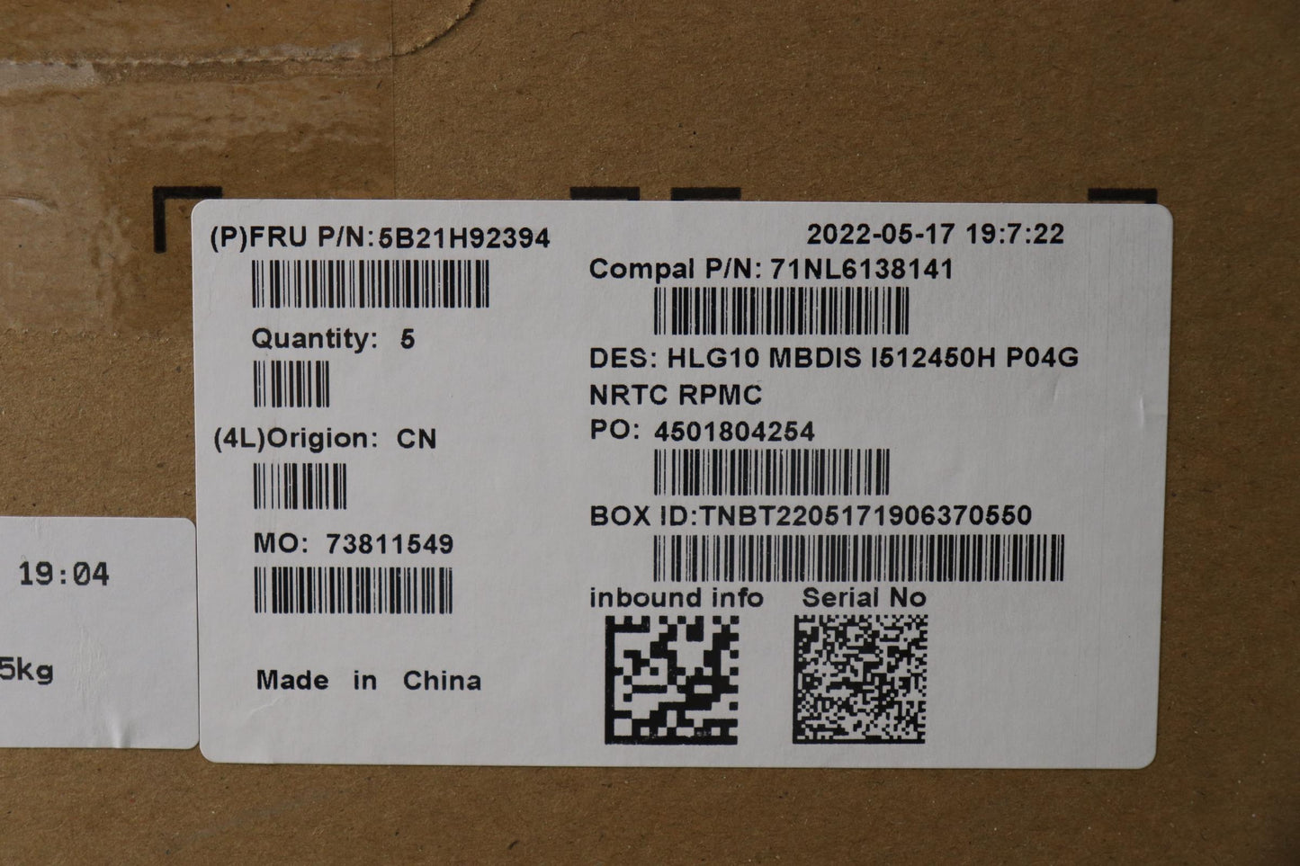 Lenovo Bdplanar Mbc82S9 Nok I512450_3 - 5B21H92394