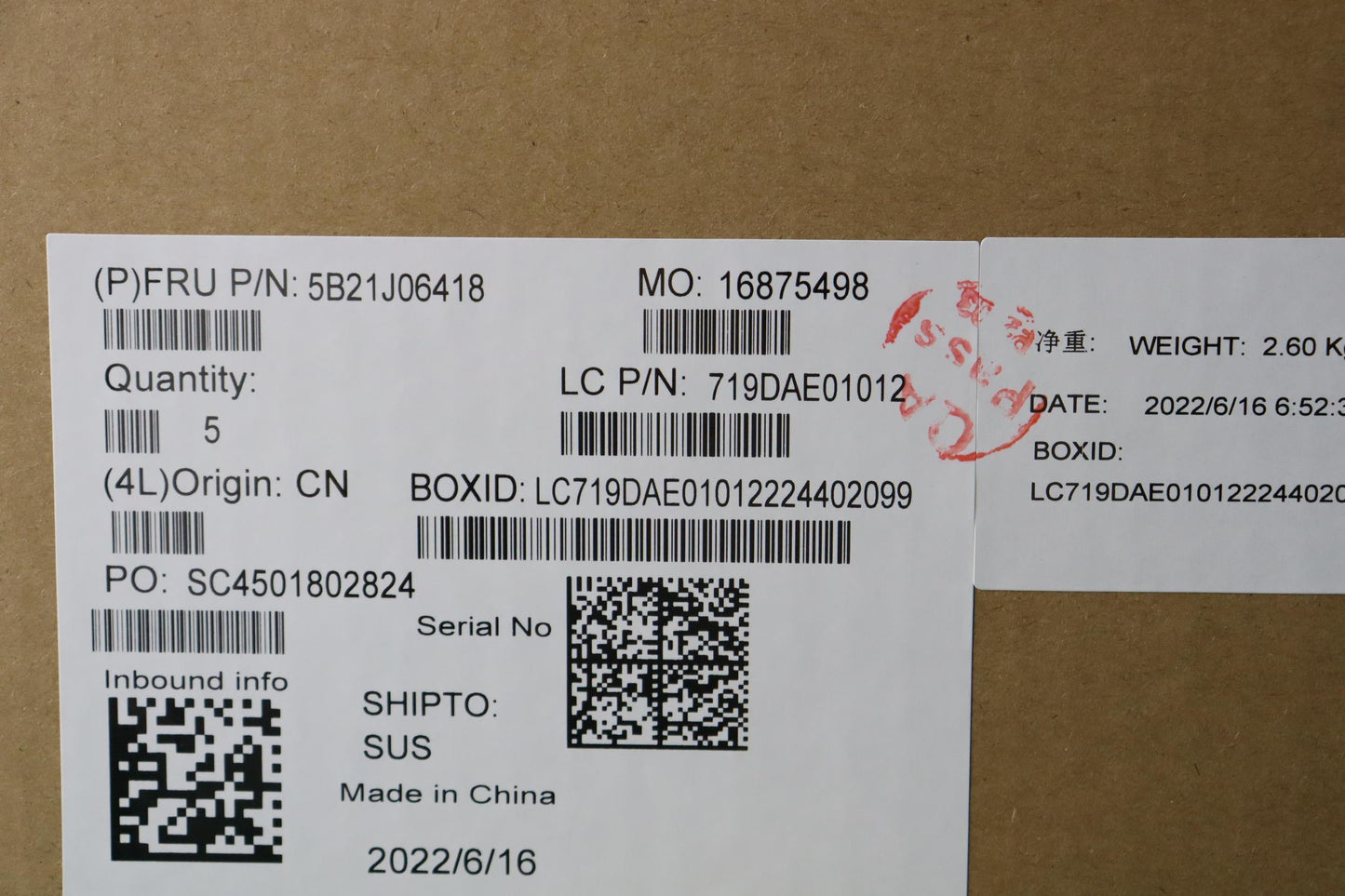 Lenovo Bdplanar I7-12700Ht1200Ax211 W - 5B21J06418