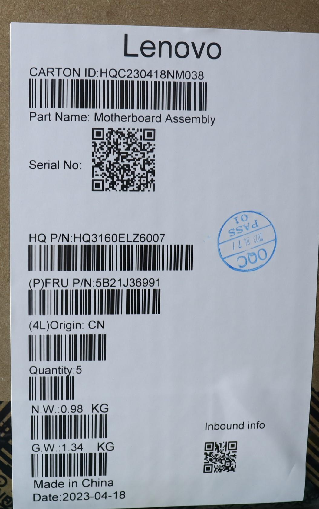 Lenovo Bdplanar Mb H82Wvi51340P_Uma_1 - 5B21J36991