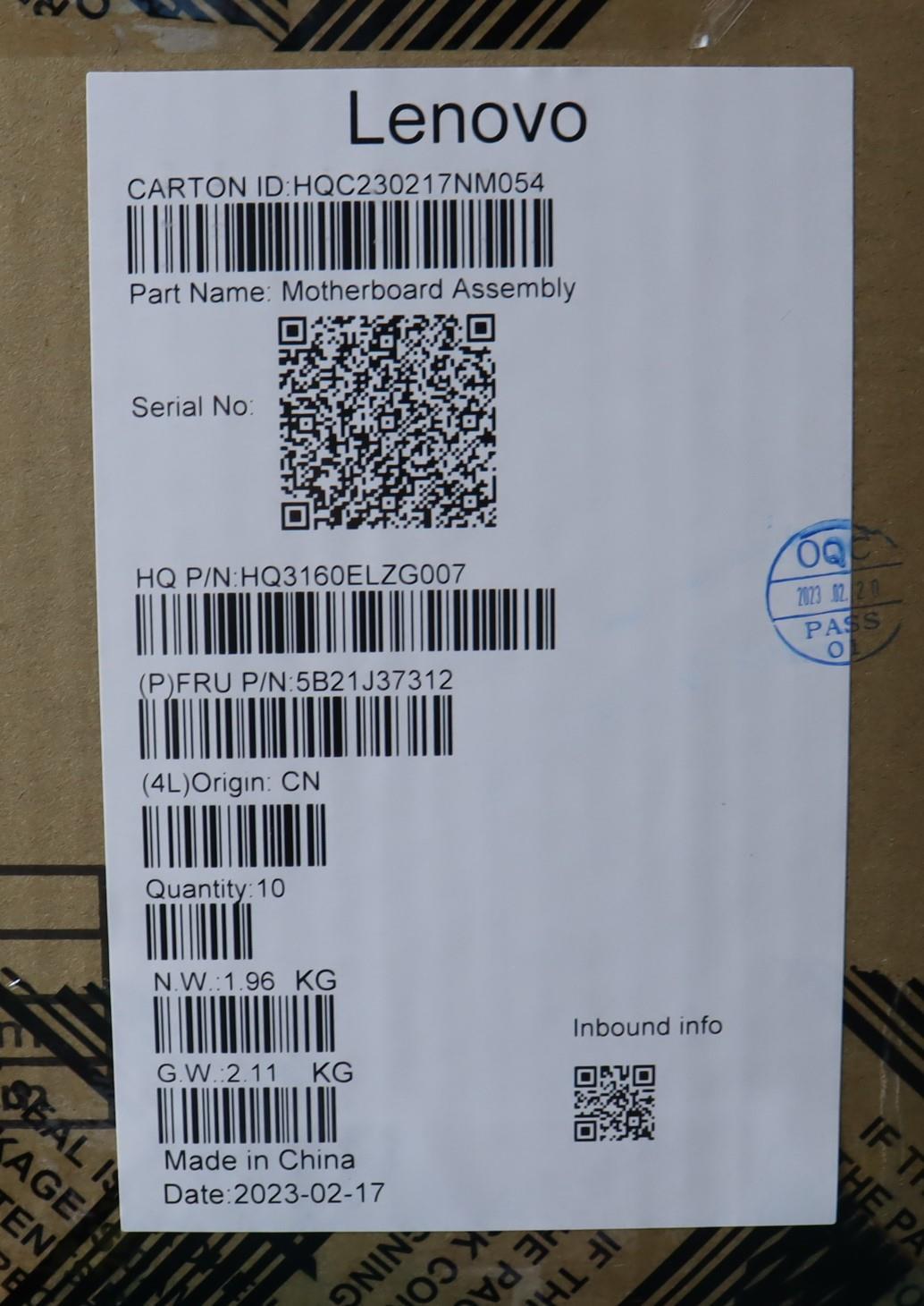 Lenovo Bdplanar Mb H 83A4 I71360P_Uma - 5B21J37312