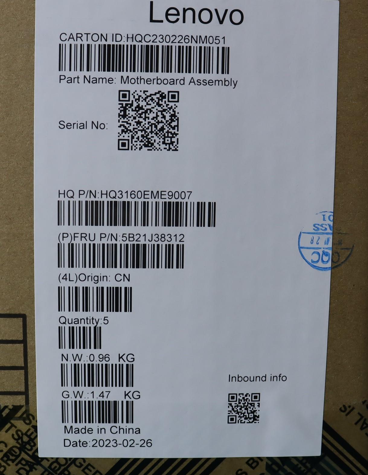 Lenovo Bdplanar Mbh83Al I513500Hrtx30 - 5B21J38312