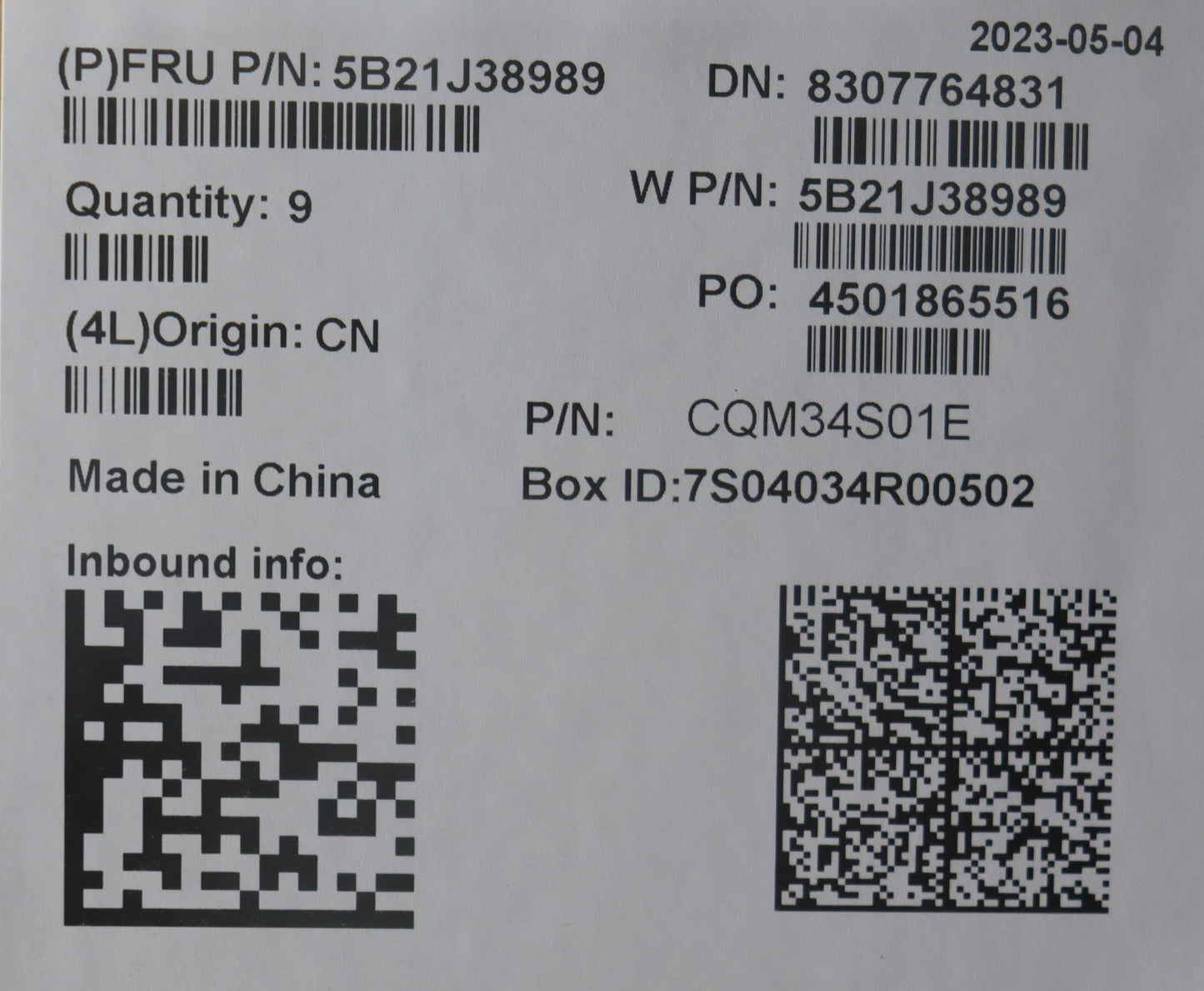 Lenovo Bdplanar Fru Lbl P8505,4G64G E - 5B21J38989