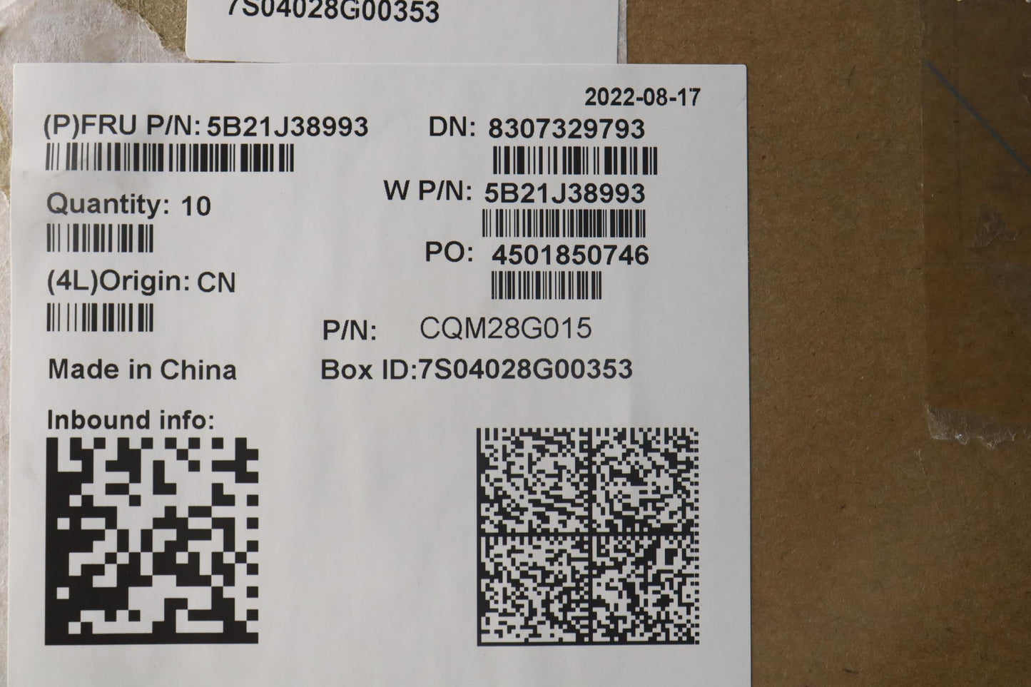 Lenovo Bdplanar Fru Lbl I71265U Vp16G - 5B21J38993