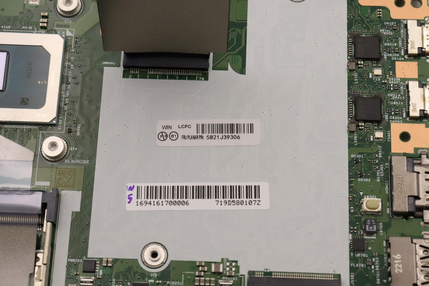 Lenovo System Board, i7-1260P, 8G AX211, WIN YdT, YAB, NUVT - 5B21J39306