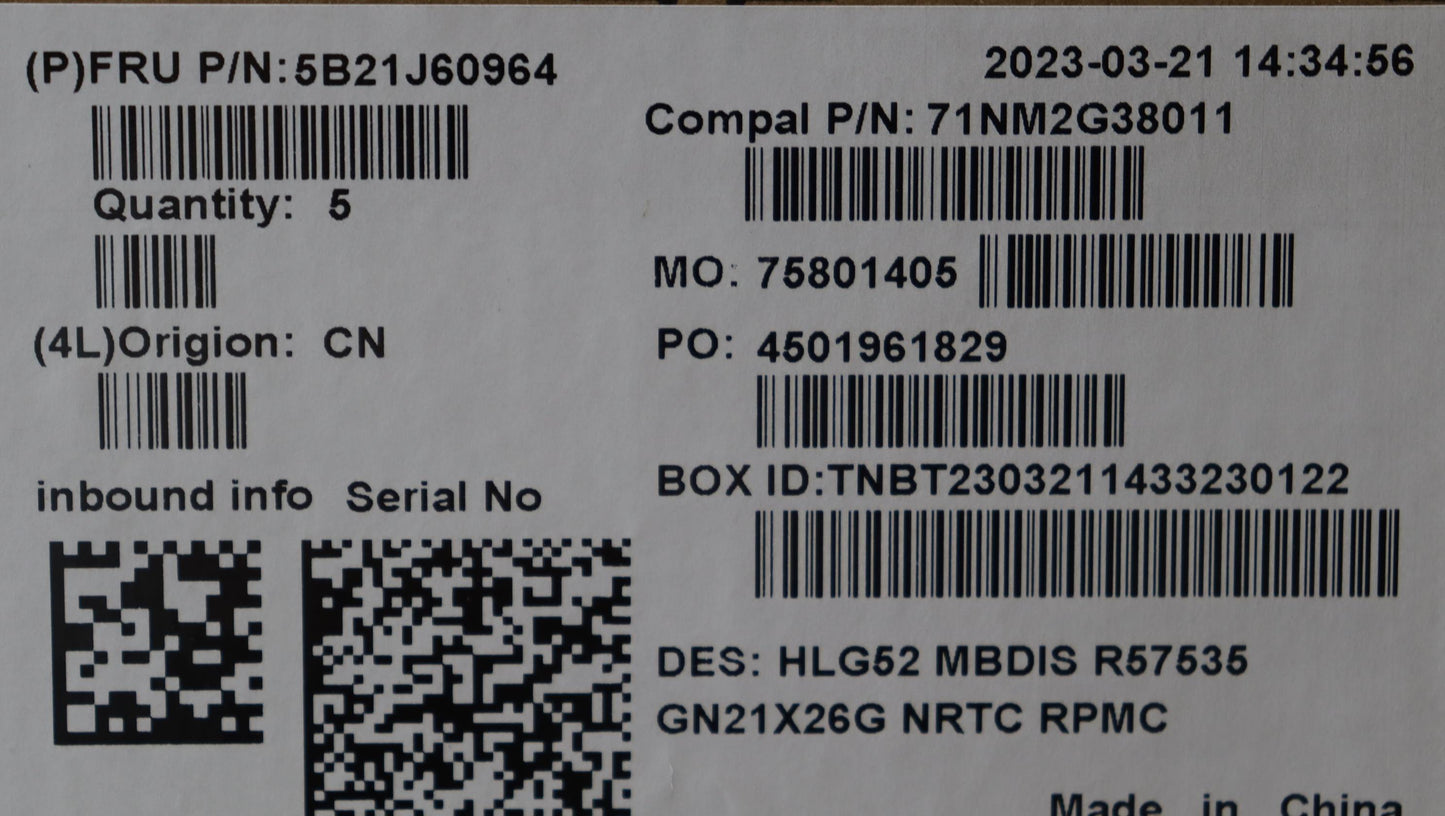 Lenovo Bdplanar 82Sb Nok R57535Hs Rtx - 5B21J60964