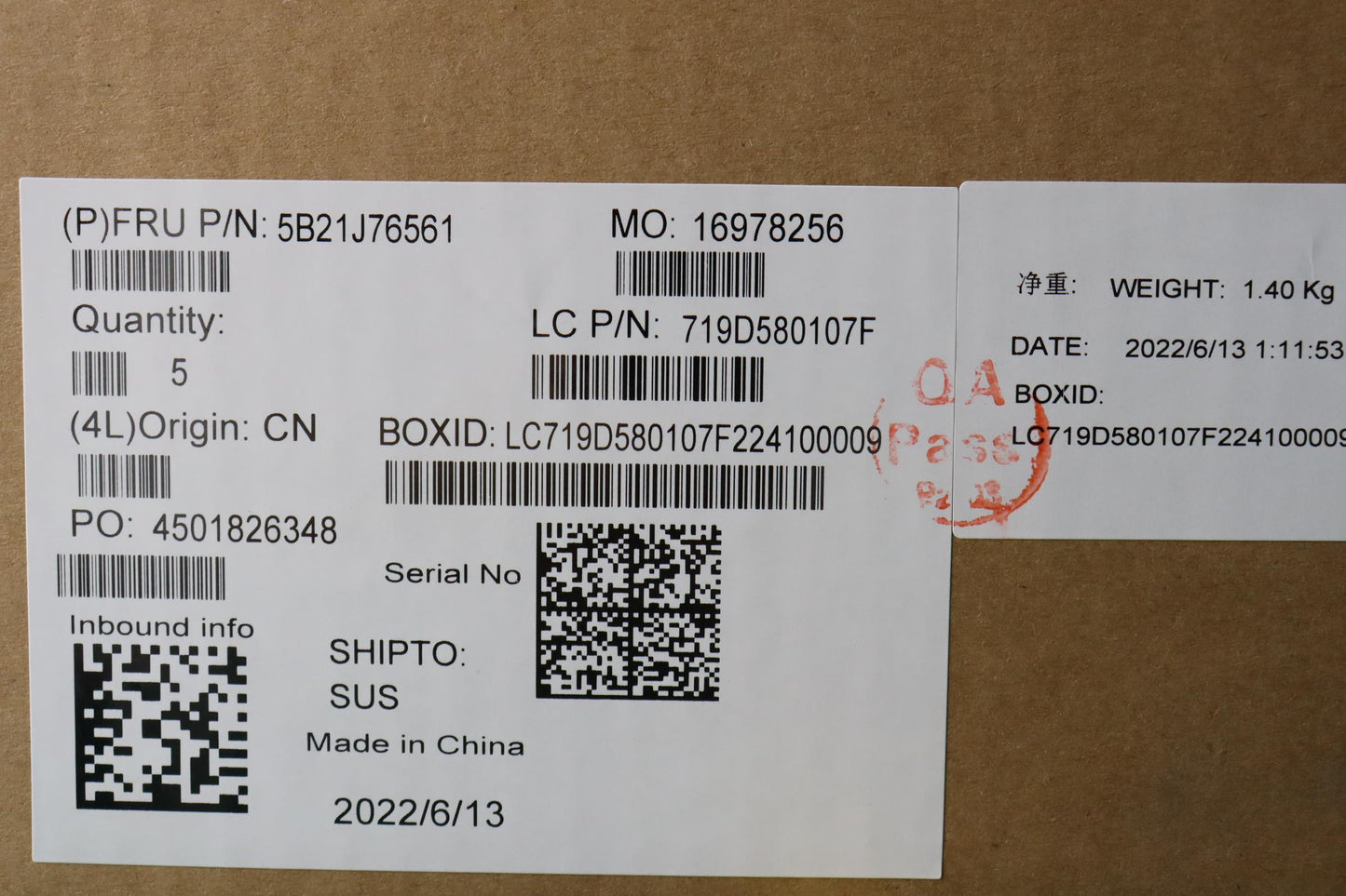 Lenovo BDPLANAR Motherboard, Intel i5-1245U, vPro, 16GB, 211, Windows, Embedded TPM - 5B21J76561