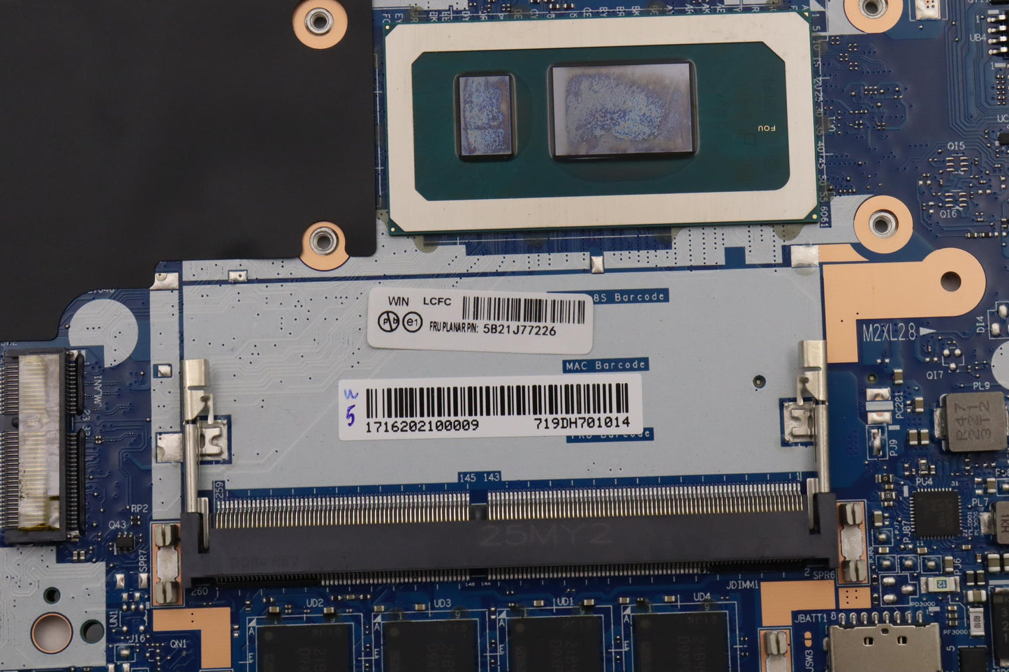 Lenovo Motherboard, FRU i5-1235U, Iris Xe, 8GB RAM, Windows, NdT2, YA, IPU - 5B21J77226