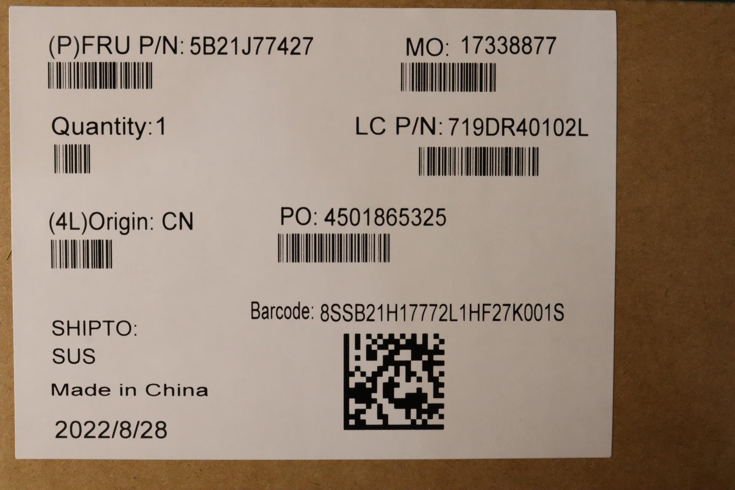 Lenovo Bdplanar Fr5P6650U8G725Ne Winn - 5B21J77427