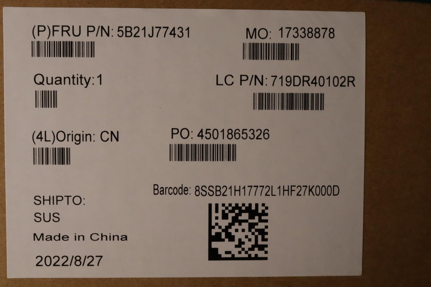 Lenovo Bdplanar Fr5P6650U8G725Ne Winn - 5B21J77431