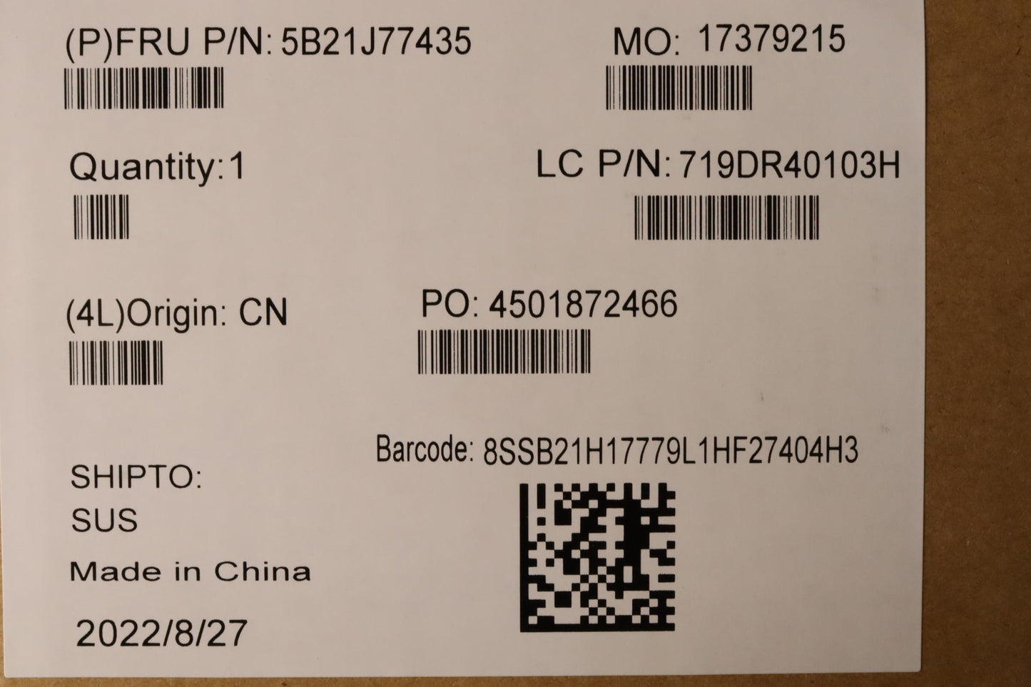 Lenovo Bdplanar Fr5P6650U16G725Ne Wnn - 5B21J77435