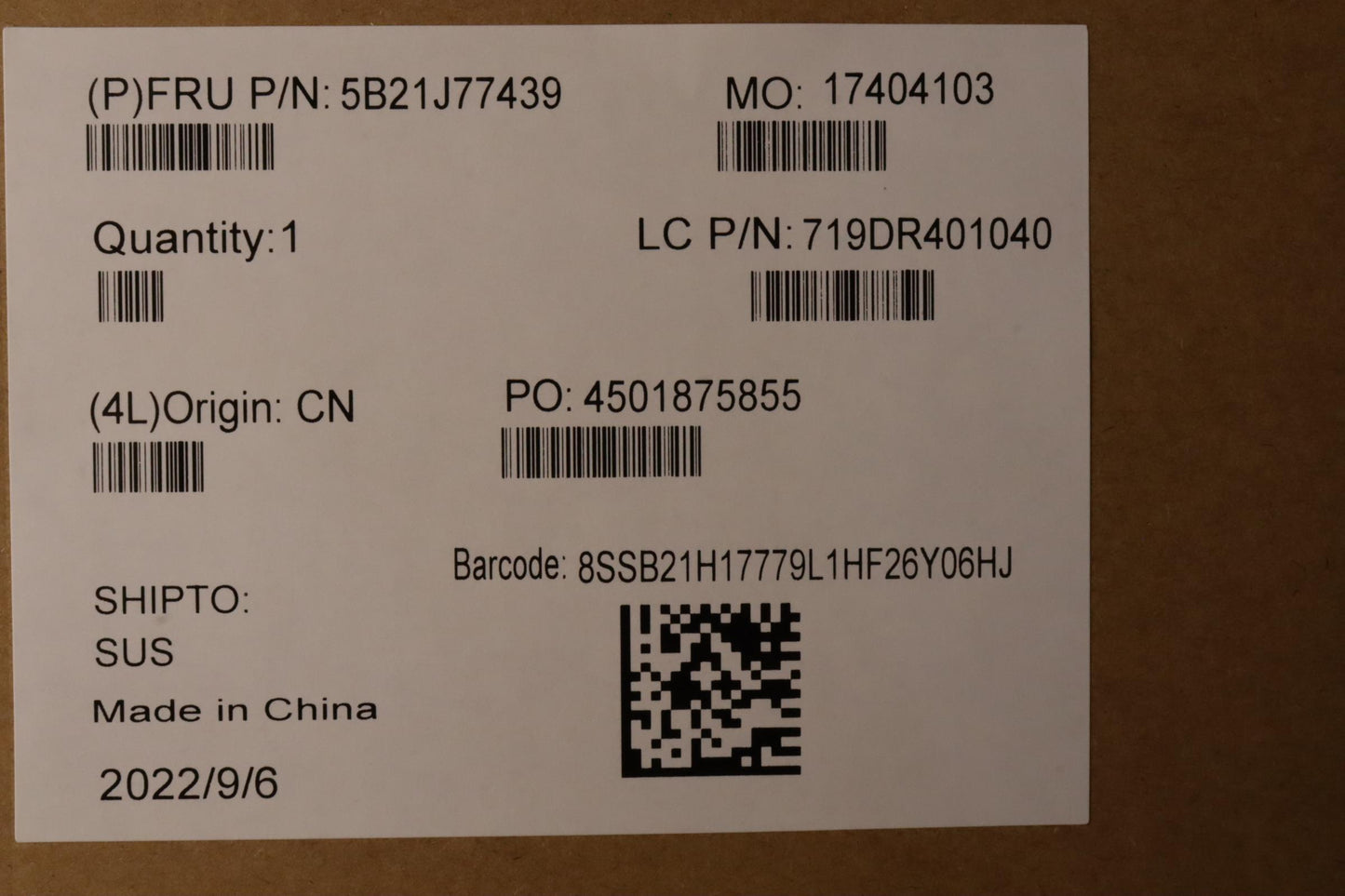 Lenovo Bdplanar Fr5P6650U16G725Ne Wnn - 5B21J77439