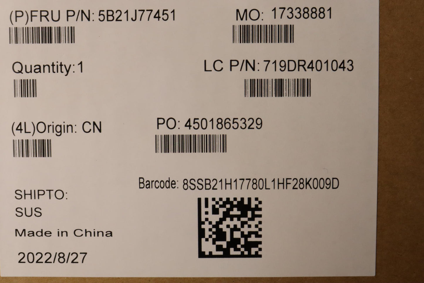 Lenovo Bdplanar Fr7P6850U16G725Ne Wnn - 5B21J77451