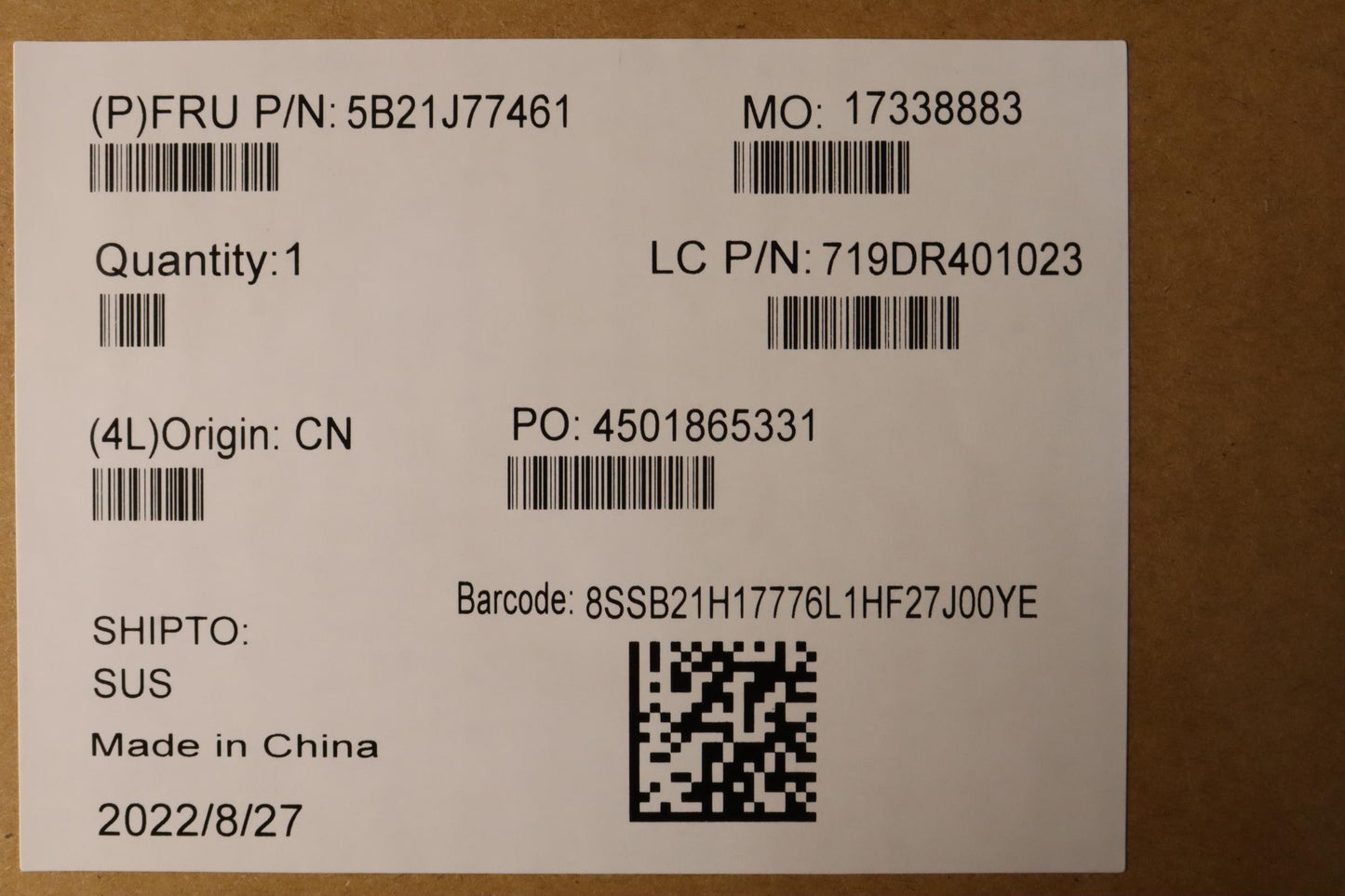 Lenovo Bdplanar Fr7P6850U32G725Nenokn - 5B21J77461