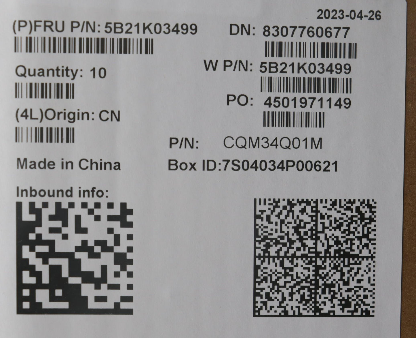 Lenovo Bdplanar Mb W 82Xy Nok R77730U - 5B21K03499