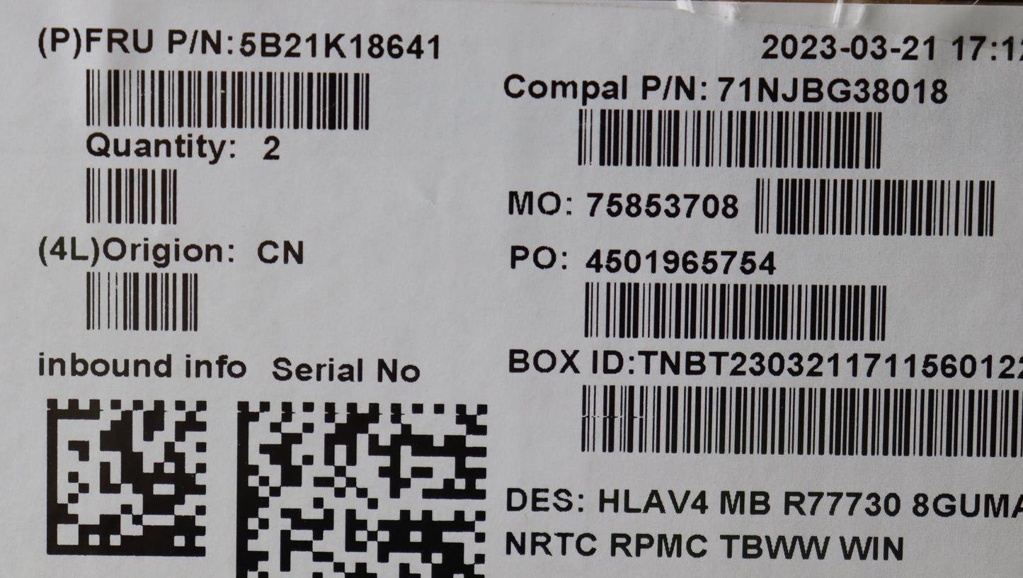 Lenovo Bdplanar Mbc21Je Win R77730Uma - 5B21K18641