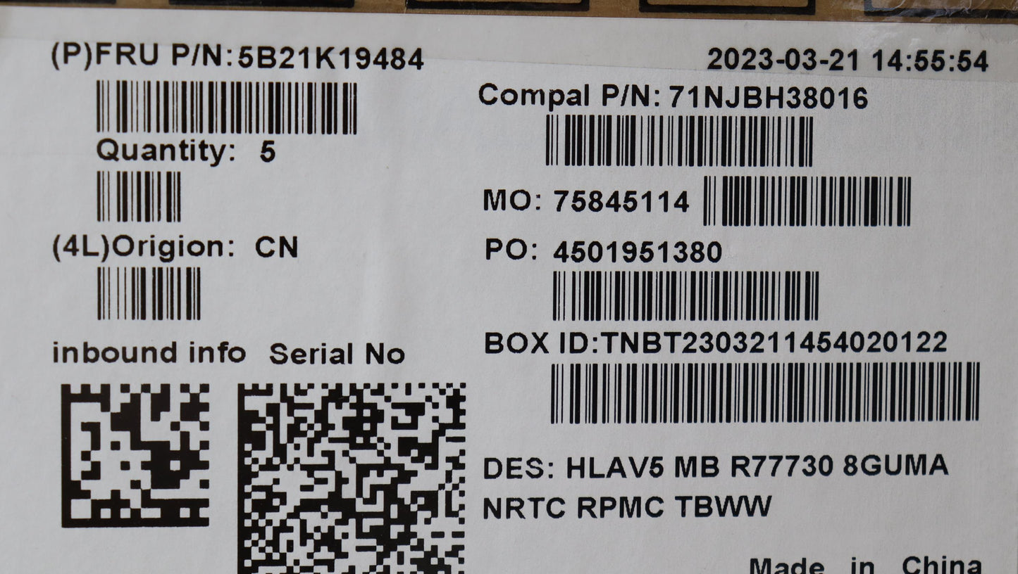 Lenovo Bdplanar Mbc21Jf Nok R77730Uma - 5B21K19484