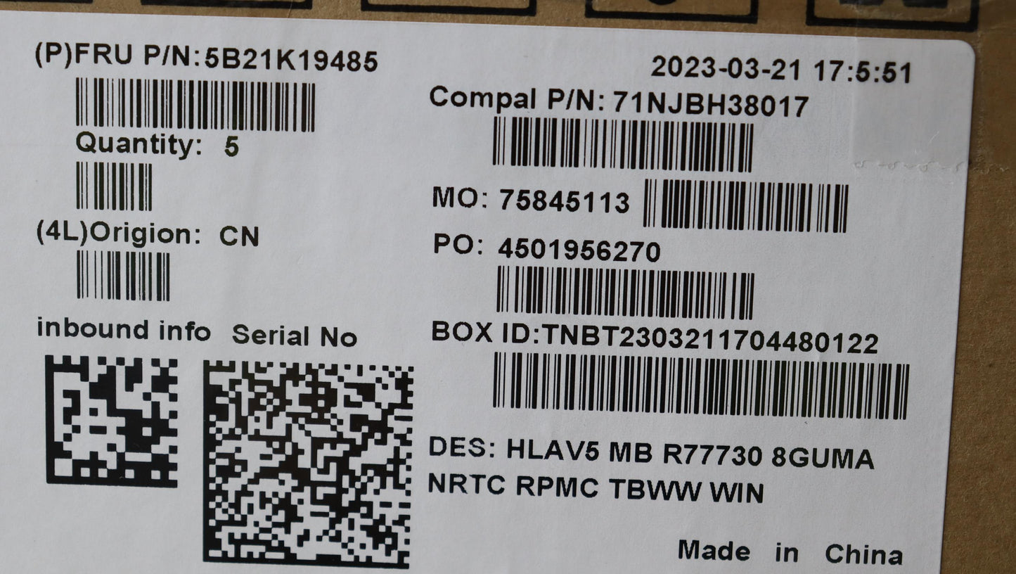 Lenovo Bdplanar Mbc21Jf Win R77730Uma - 5B21K19485