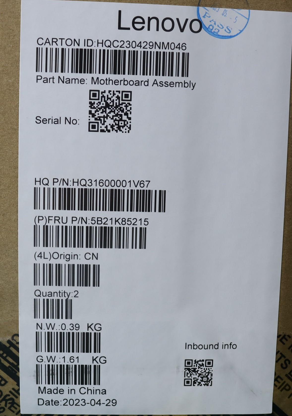 Lenovo Bdplanar H82Y7 I713700H Uma 16 - 5B21K85215