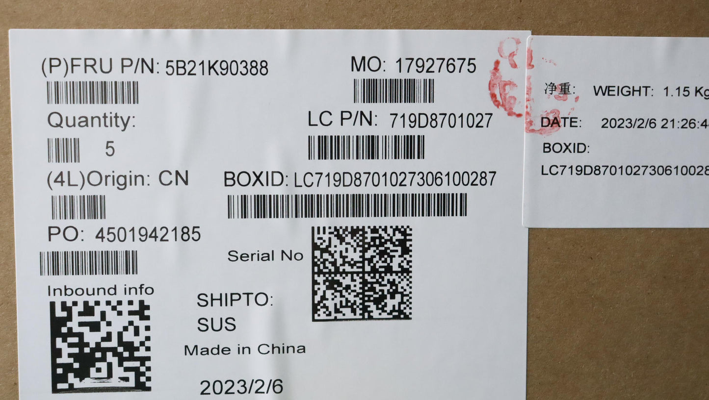 Lenovo Motherboard with i7-1260P, 16GB RAM, TPM2, for Windows - 5B21K90388