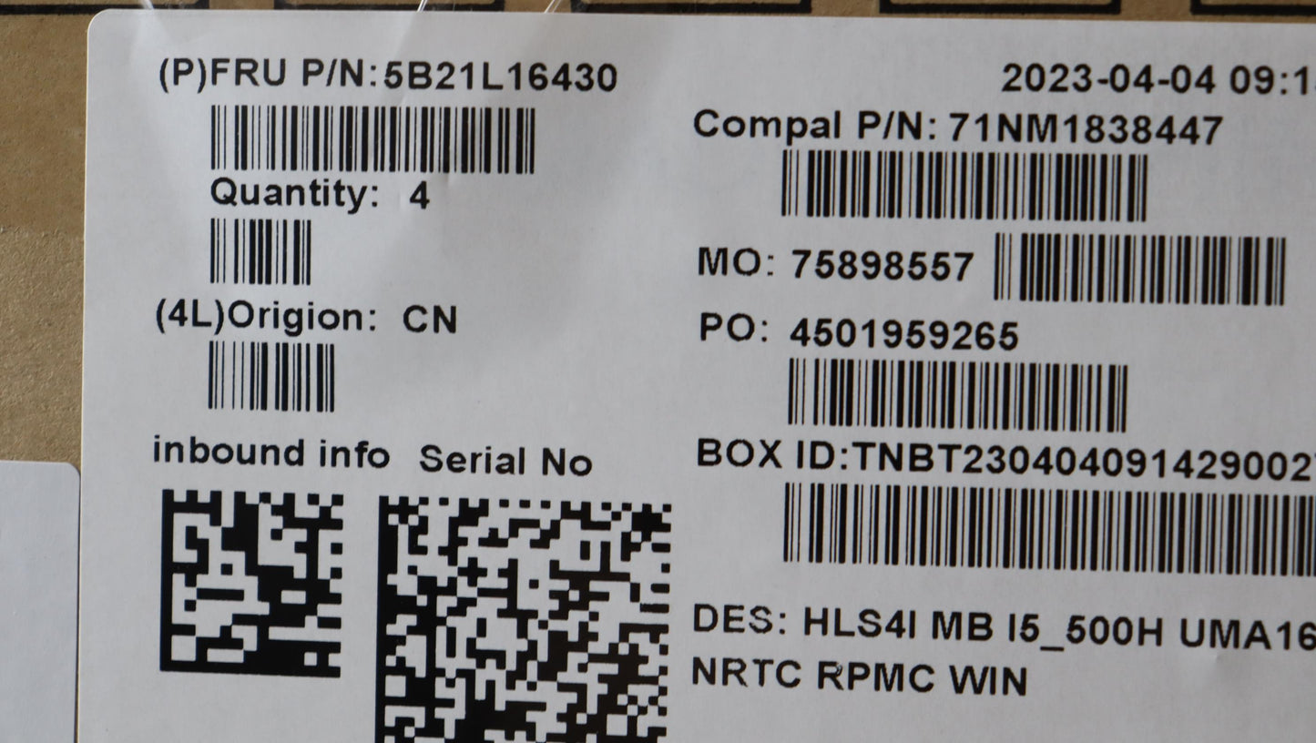 Lenovo Bdplanar Mbc82Xd Wini513500H U - 5B21L16430
