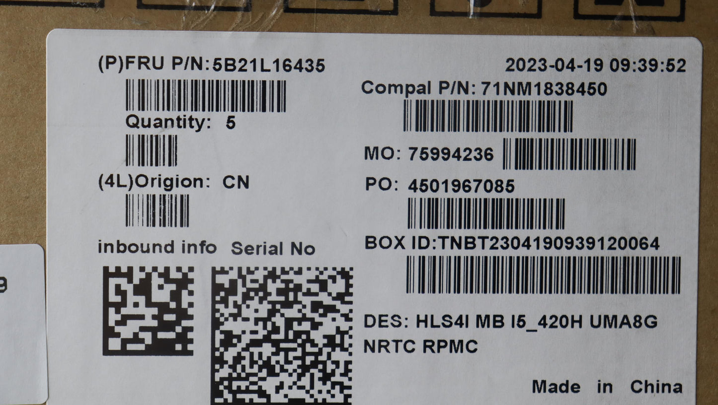 Lenovo Bdplanar Mbc82Xd Noki513420H U - 5B21L16435