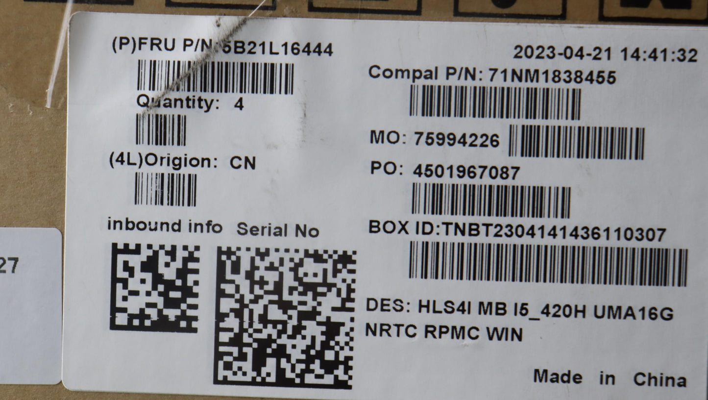 Lenovo Bdplanar Mbc82Xd Wini513420H U - 5B21L16444