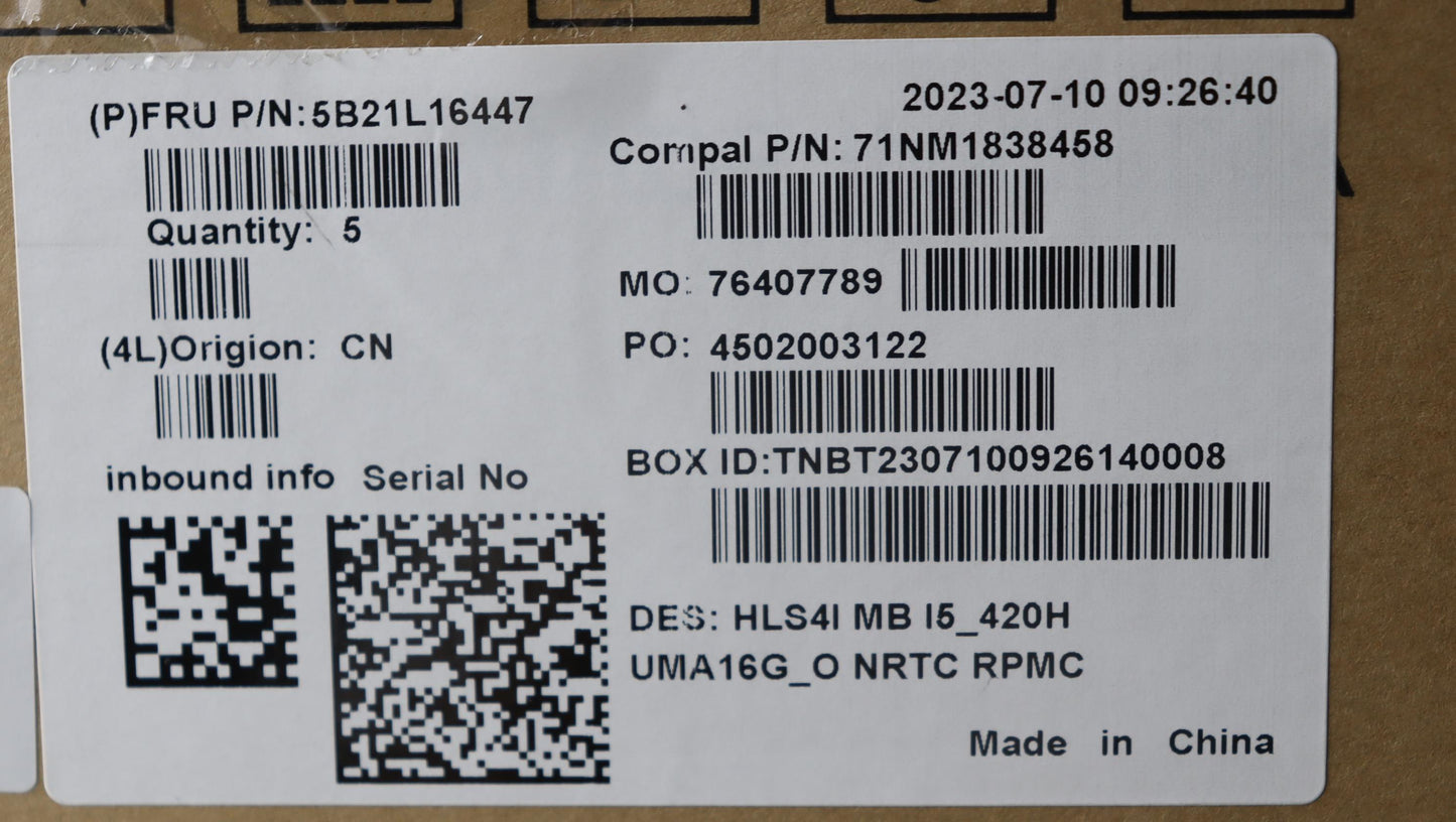 Lenovo Bdplanar Mbc82Xd Noki513420H U - 5B21L16447