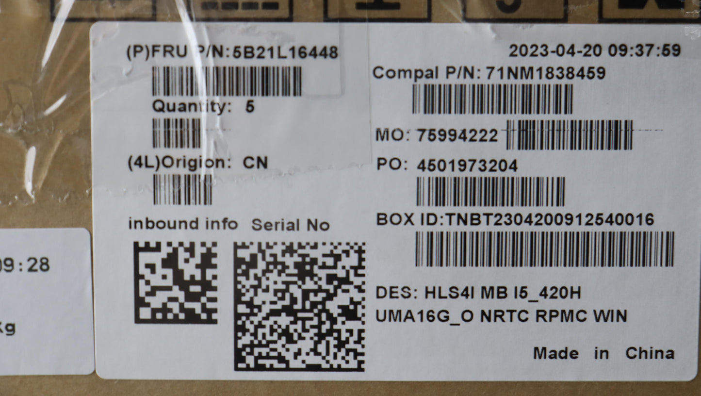 Lenovo Bdplanar Mbc82Xd Wini513420H U - 5B21L16448