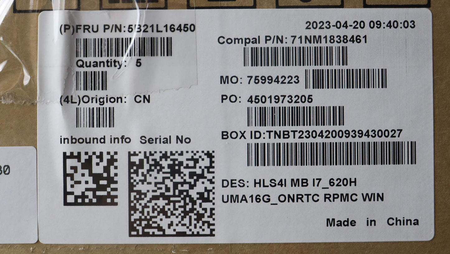 Lenovo Bdplanar Mbc82Xd Wini713620H U - 5B21L16450