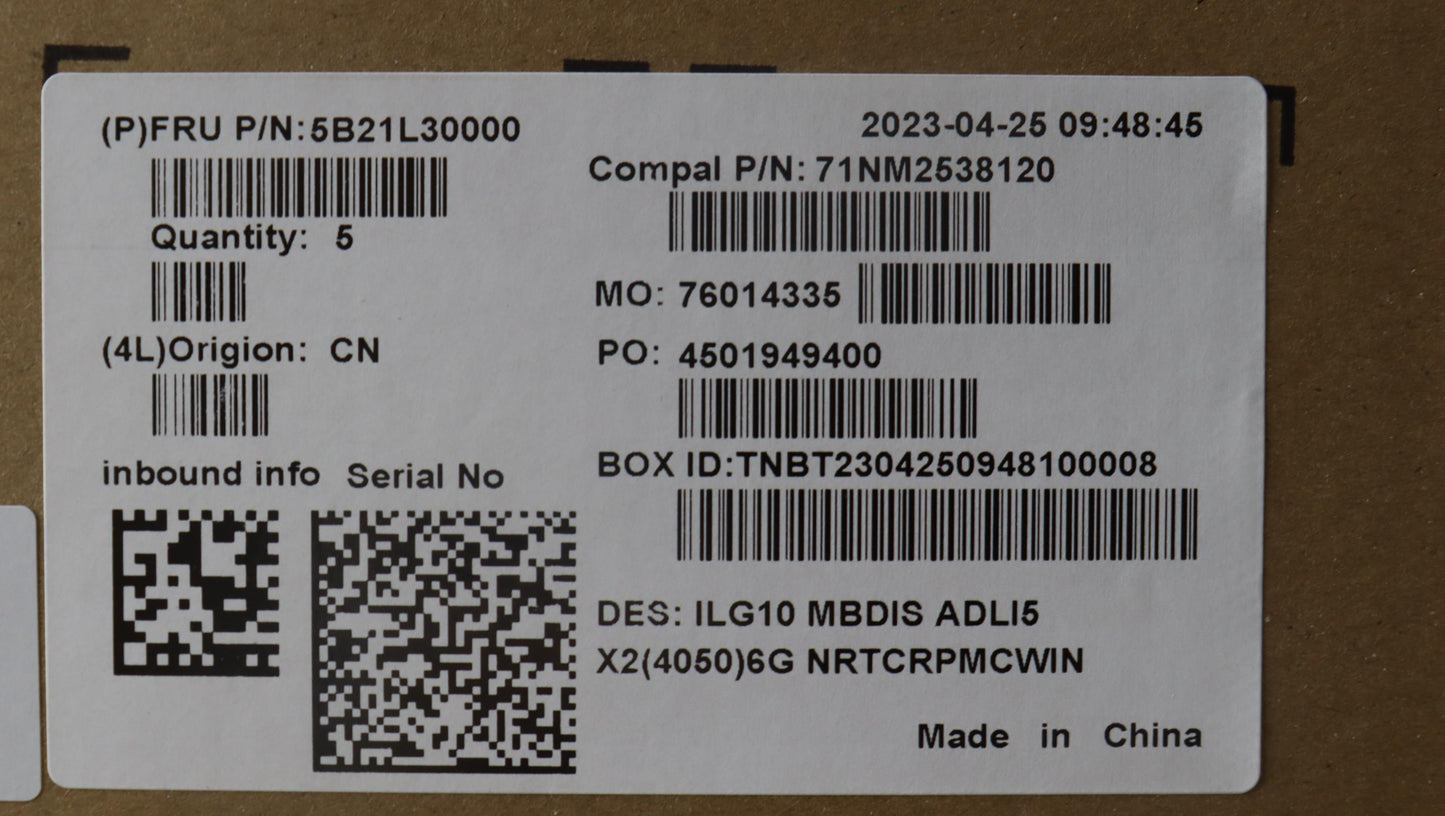 Lenovo Bdplanar C 82Xv I512450H Rtx40 - 5B21L30000