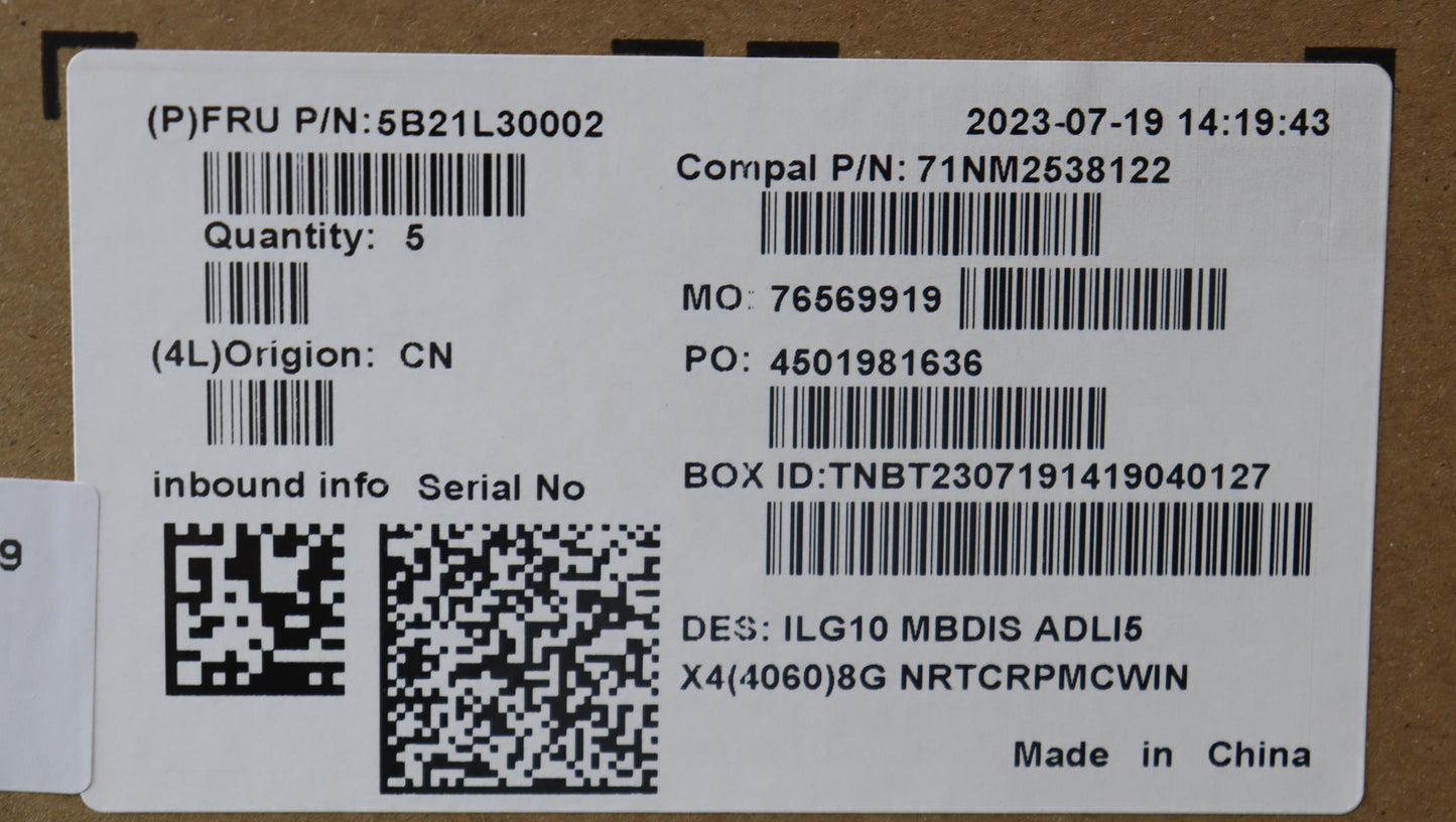 Lenovo Bdplanar C 82Xv I512450H Rtx40 - 5B21L30002