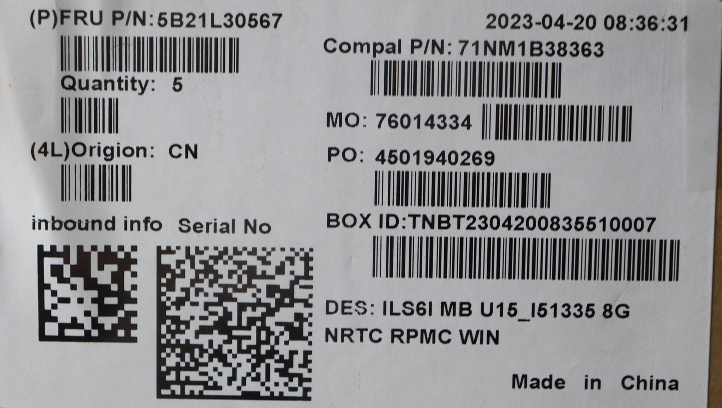 Lenovo Bdplanar Mbc82Xf Wini51335U Um - 5B21L30567